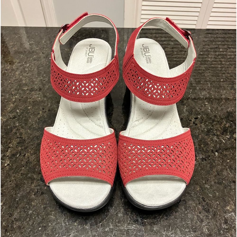 JBU by Jambu Red Heeled Open-toe Sandals Sz 10